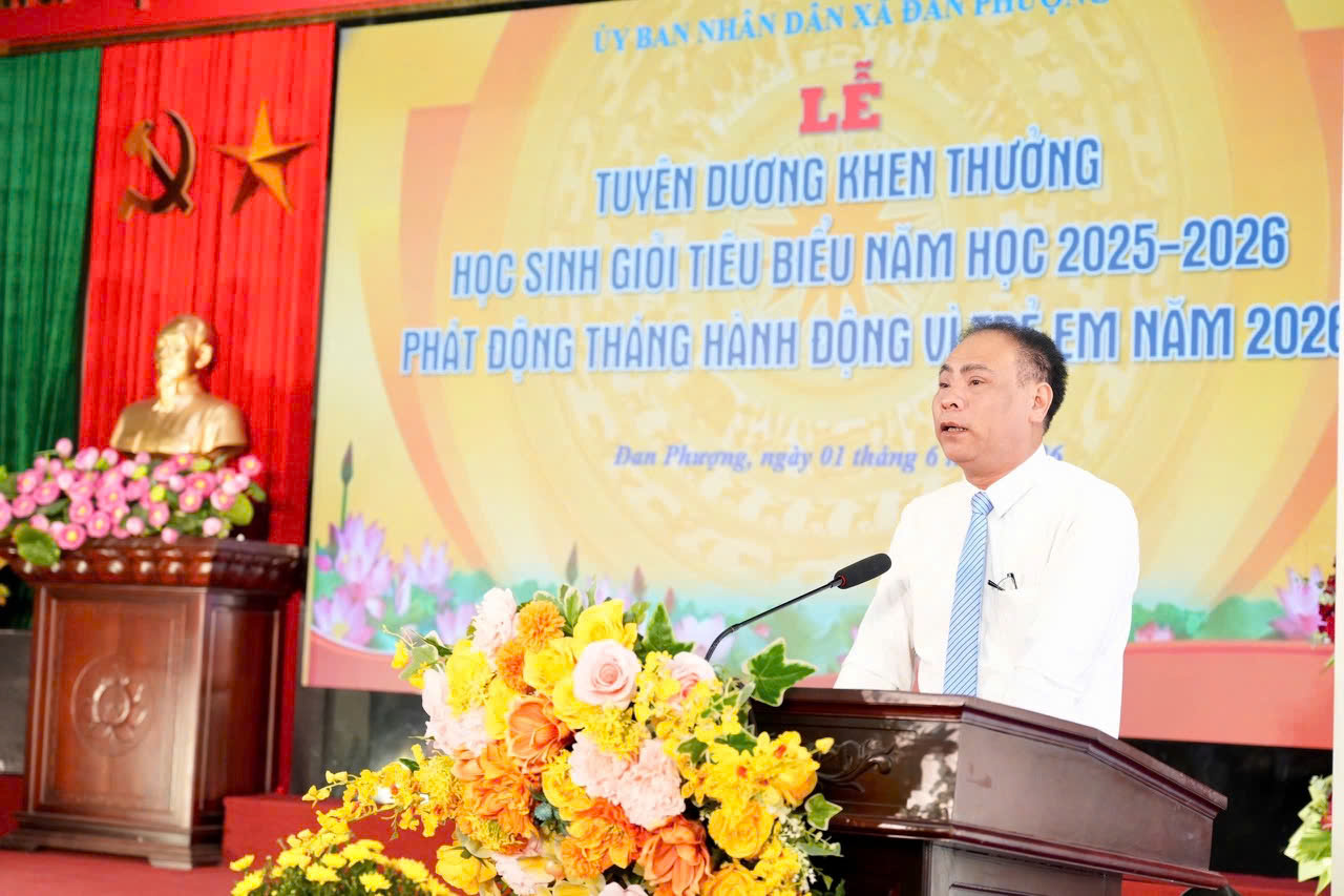 Đan Phượng tuyên dương học sinh giỏi tiêu biểu, phát động Tháng hành động vì trẻ em năm 2026